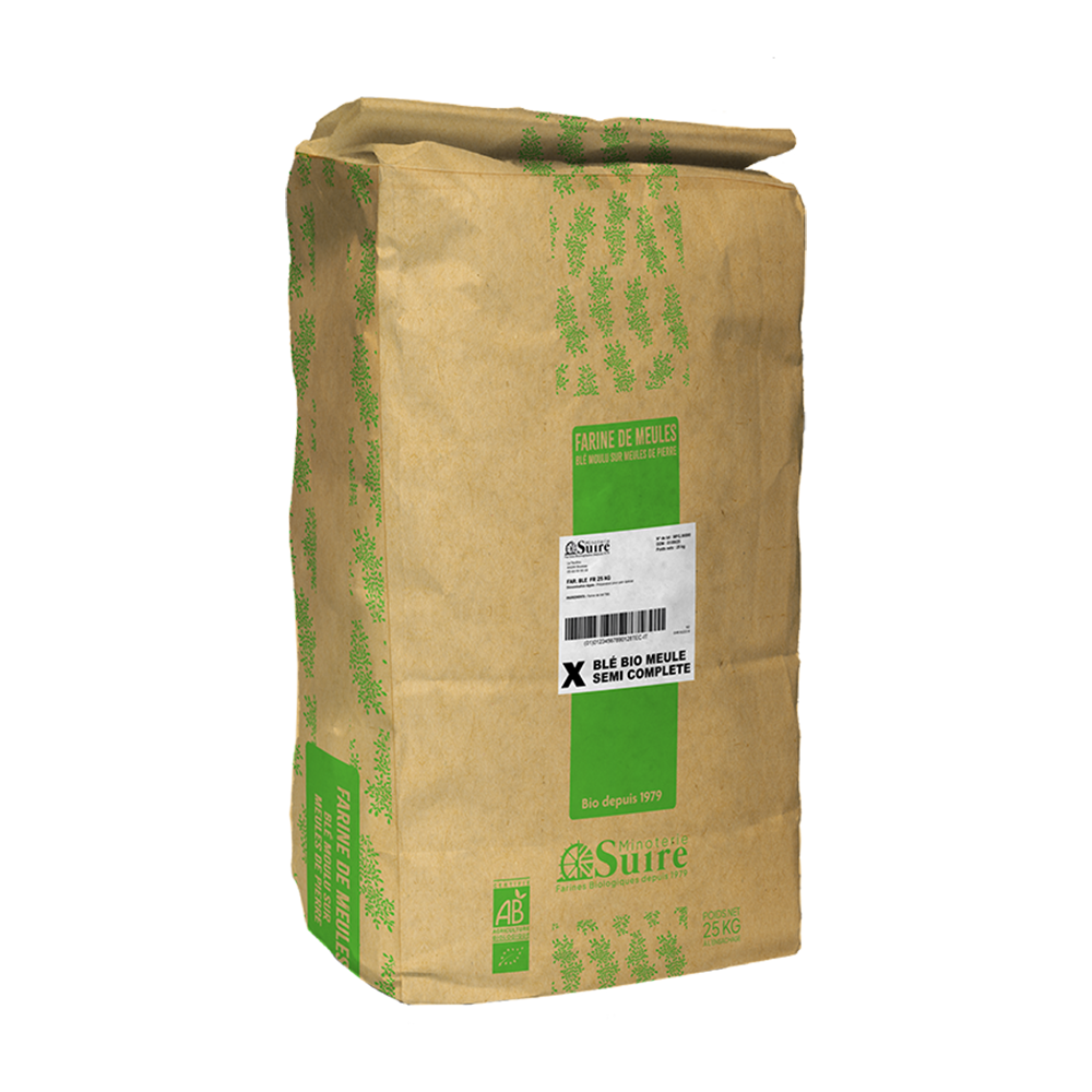 Farine blé bio meule semi-complète T110